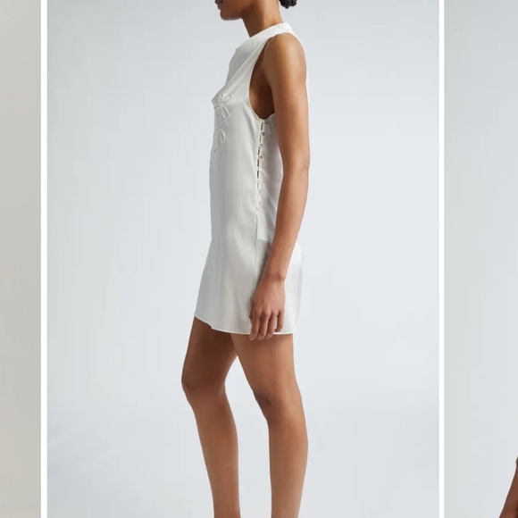 Nolita Embroidered Stretch Satin Mini Dress - Picture 3 of 9